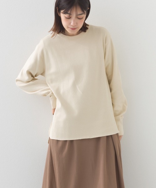 OMNES（オムネス）の「ユニセックス ハニカムストレッチプルオーバーTシャツ（Tシャツ/カットソー・メンズ・ホワイト/ブラック/ベージュ/ブルーグレー/ラベンダー/ブラウン/ライトグレー/アイボリー/ネイビー・SMALL/MEDIUM/LARGE/X-LARGE）」の16枚目の写真