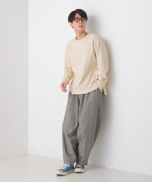 OMNES（オムネス）の「ユニセックス ハニカムストレッチプルオーバーTシャツ（Tシャツ/カットソー・メンズ・ホワイト/ブラック/ベージュ/ブルーグレー/ラベンダー/ブラウン/ライトグレー/アイボリー/ネイビー・SMALL/MEDIUM/LARGE/X-LARGE）」の20枚目の写真