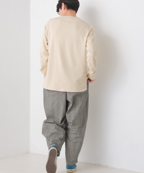 OMNES（オムネス）の「ユニセックス ハニカムストレッチプルオーバーTシャツ（Tシャツ/カットソー・メンズ・ホワイト/ブラック/ベージュ/ブルーグレー/ラベンダー/ブラウン/ライトグレー/アイボリー/ネイビー・SMALL/MEDIUM/LARGE/X-LARGE）」の21枚目の写真