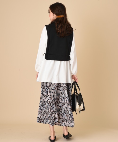 INTERPLANET（インタープラネット）の「ペイズリーパネル切替ロングスカート（スカート・レディース・ネイビー/カーキ・FREE）」の11枚目の写真