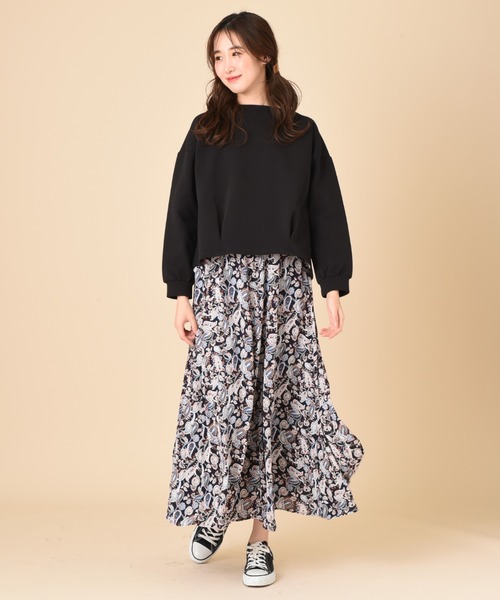 INTERPLANET（インタープラネット）の「ペイズリーパネル切替ロングスカート（スカート・レディース・ネイビー/カーキ・FREE）」の13枚目の写真