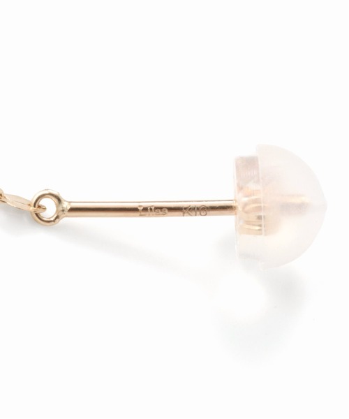 Lilas 4cm　エクレアチェーンパールピアス K10 Lilas（リラ）の「4cmエクレアチェーンパールピアス K10（ピアス