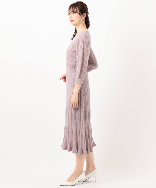 Feroux（フェルゥ）の「クロシェデザインニット ワンピース（ワンピース・レディース・ブラック系/ピンク系・2/1）」の10枚目の写真