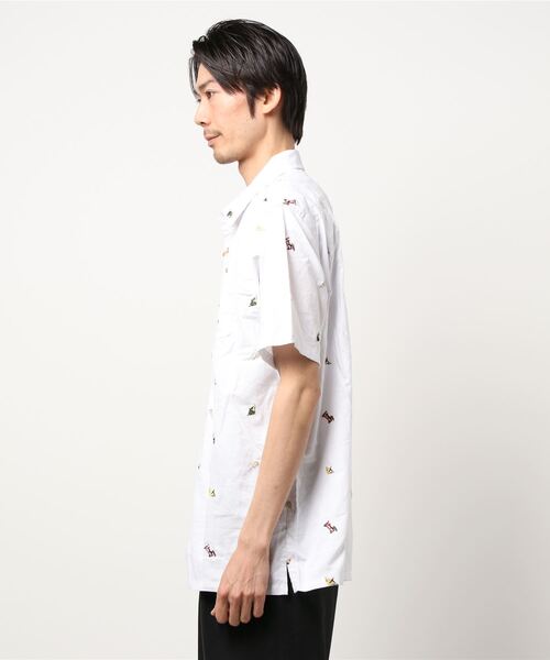 KRIFF MAYER（クリフメイヤー）の「総柄刺繍キャンプ半袖シャツ（シャツ/ブラウス・メンズ・ベージュ/ブラック/オフホワイト/ライトブルー・LARGE/SMALL/MEDIUM/X-LARGE）」の6枚目の写真