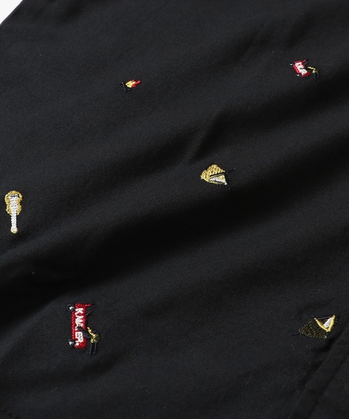 KRIFF MAYER（クリフメイヤー）の「総柄刺繍キャンプ半袖シャツ（シャツ/ブラウス・メンズ・ベージュ/ブラック/オフホワイト/ライトブルー・LARGE/SMALL/MEDIUM/X-LARGE）」の9枚目の写真