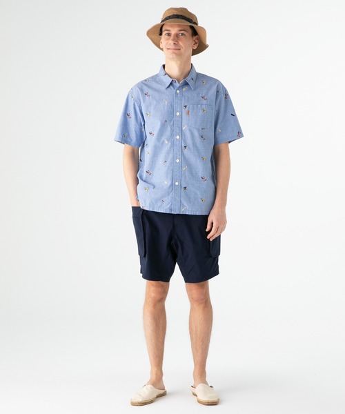 KRIFF MAYER（クリフメイヤー）の「総柄刺繍キャンプ半袖シャツ（シャツ/ブラウス・メンズ・ベージュ/ブラック/オフホワイト/ライトブルー・LARGE/SMALL/MEDIUM/X-LARGE）」の14枚目の写真