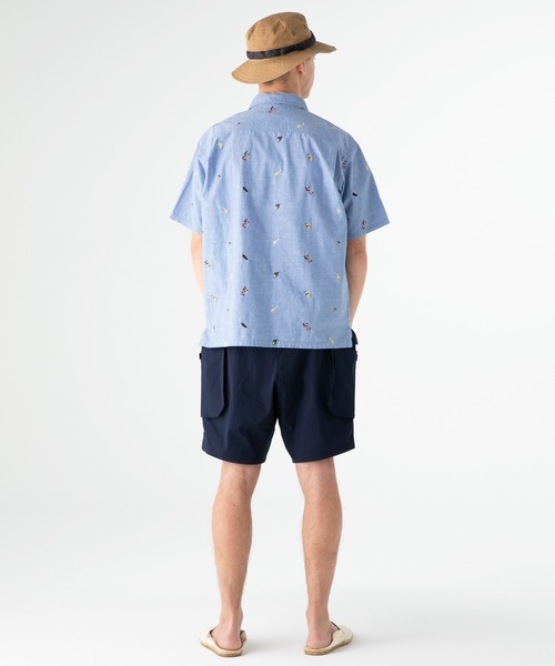 KRIFF MAYER（クリフメイヤー）の「総柄刺繍キャンプ半袖シャツ（シャツ/ブラウス・メンズ・ベージュ/ブラック/オフホワイト/ライトブルー・LARGE/SMALL/MEDIUM/X-LARGE）」の15枚目の写真