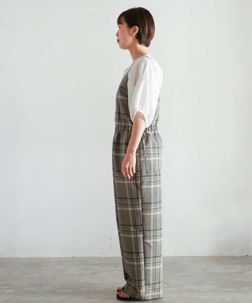 NOMBRE IMPAIR(ノンブルアンペール)の「クラシックチェック サロペット(サロペット/オーバーオール・レディース・ベージュ/ブラック・FREE)」の5枚目の写真