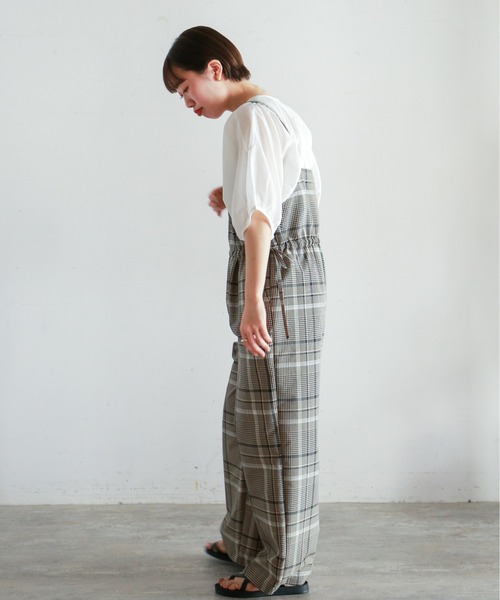 NOMBRE IMPAIR(ノンブルアンペール)の「クラシックチェック サロペット(サロペット/オーバーオール・レディース・ベージュ/ブラック・FREE)」の9枚目の写真