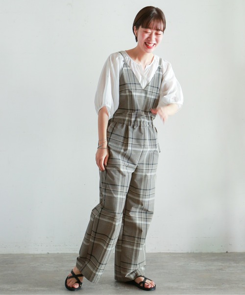 NOMBRE IMPAIR(ノンブルアンペール)の「クラシックチェック サロペット(サロペット/オーバーオール・レディース・ベージュ/ブラック・FREE)」の11枚目の写真