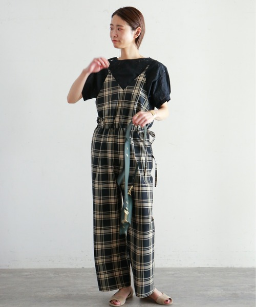 NOMBRE IMPAIR(ノンブルアンペール)の「クラシックチェック サロペット(サロペット/オーバーオール・レディース・ベージュ/ブラック・FREE)」の18枚目の写真