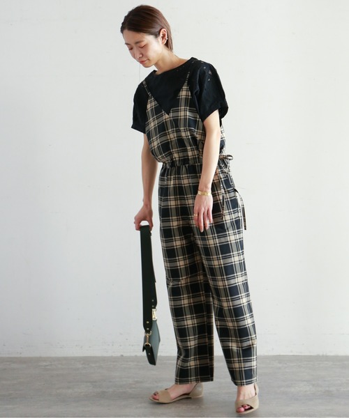 NOMBRE IMPAIR(ノンブルアンペール)の「クラシックチェック サロペット(サロペット/オーバーオール・レディース・ベージュ/ブラック・FREE)」の17枚目の写真