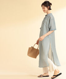 Ray BEAMS | Ray BEAMS / オーガンジー シャツ ワンピース(ワンピース)