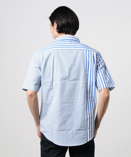 VIKTOR&ROLF(ヴィクター&ロルフ)の「VIKTOR&ROLF(ヴィクター&ロルフ)ストライプパッチワーク半袖シャツ(シャツ/ブラウス・メンズ・ブルー・S/M/L)」の5枚目の写真