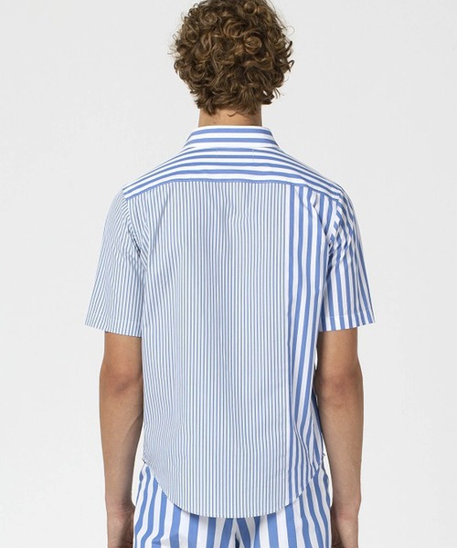 VIKTOR&ROLF(ヴィクター&ロルフ)の「VIKTOR&ROLF(ヴィクター&ロルフ)ストライプパッチワーク半袖シャツ(シャツ/ブラウス・メンズ・ブルー・S/M/L)」の3枚目の写真