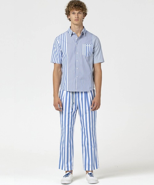 VIKTOR&ROLF(ヴィクター&ロルフ)の「VIKTOR&ROLF(ヴィクター&ロルフ)ストライプパッチワーク半袖シャツ(シャツ/ブラウス・メンズ・ブルー・S/M/L)」の4枚目の写真