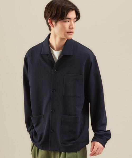 green label relaxing（グリーンレーベルリラクシング）の「CM ミラノリブ カット ジャケット（カーディガン/ボレロ・メンズ・ダークグリーン/ライトグレー/ネイビー・LARGE/X-LARGE/MEDIUM/SMALL）」の3枚目の写真