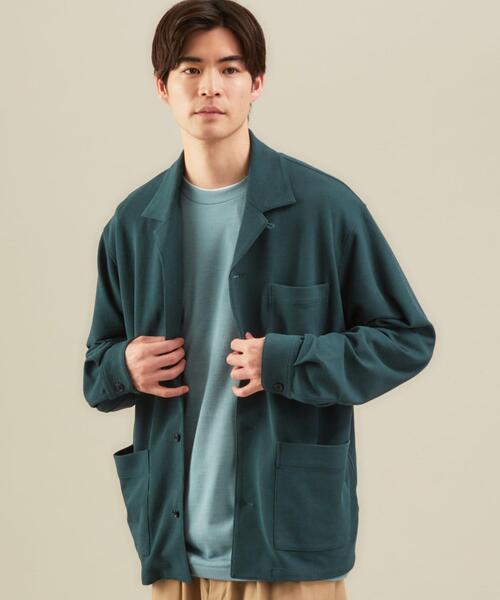 green label relaxing（グリーンレーベルリラクシング）の「CM ミラノリブ カット ジャケット（カーディガン/ボレロ・メンズ・ダークグリーン/ライトグレー/ネイビー・LARGE/X-LARGE/MEDIUM/SMALL）」の12枚目の写真