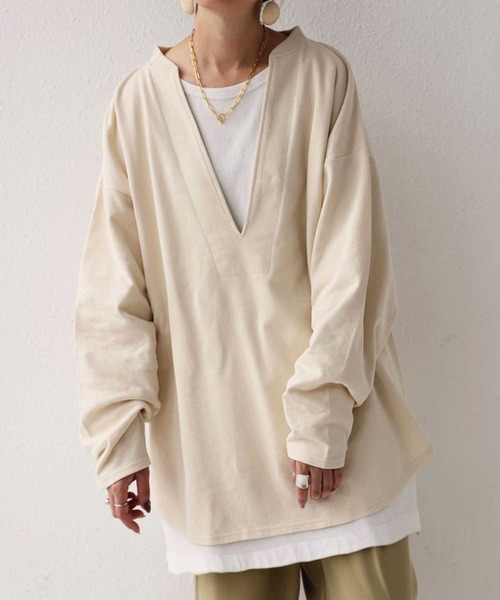 antiqua（アンティカ）の「×カットカフタンPO（Tシャツ/カットソー・レディース・ベージュ/オフホワイト/ダークグレー・FREE）」の9枚目の写真