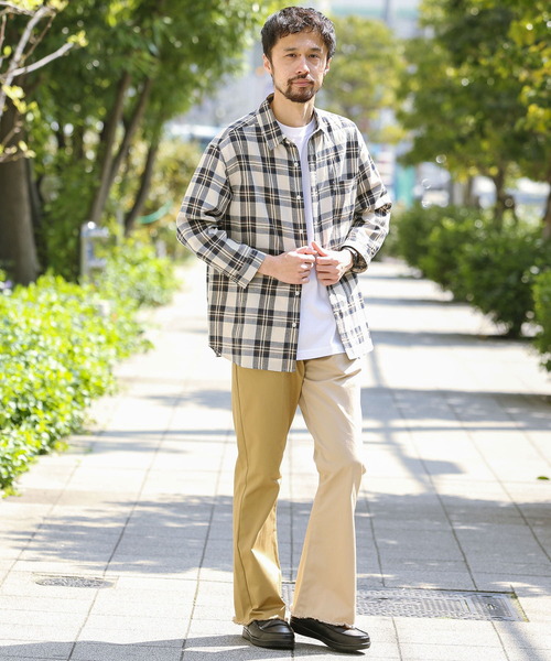 URBAN RESEARCH Sonny Label（アーバンリサーチサニーレーベル）の「ノルマンディーリネン七分袖シャツ（シャツ/ブラウス・メンズ・グリーン/ネイビー/オフホワイト/ストライプ/チェック・SMALL/LARGE/MEDIUM）」の8枚目の写真