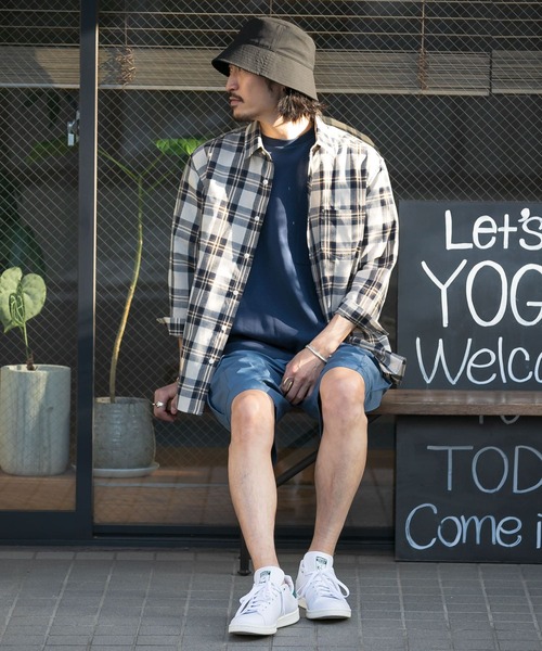 URBAN RESEARCH Sonny Label（アーバンリサーチサニーレーベル）の「ノルマンディーリネン七分袖シャツ（シャツ/ブラウス・メンズ・グリーン/ネイビー/オフホワイト/ストライプ/チェック・SMALL/LARGE/MEDIUM）」の10枚目の写真