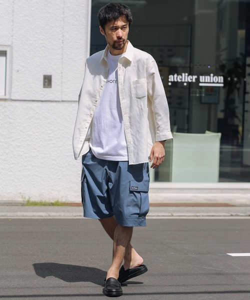 URBAN RESEARCH Sonny Label（アーバンリサーチサニーレーベル）の「ノルマンディーリネン七分袖シャツ（シャツ/ブラウス・メンズ・グリーン/ネイビー/オフホワイト/ストライプ/チェック・SMALL/LARGE/MEDIUM）」の17枚目の写真