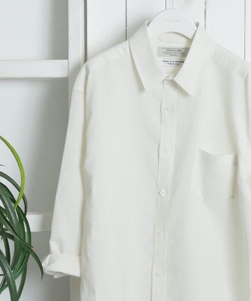 URBAN RESEARCH Sonny Label（アーバンリサーチサニーレーベル）の「ノルマンディーリネン七分袖シャツ（シャツ/ブラウス・メンズ・グリーン/ネイビー/オフホワイト/ストライプ/チェック・SMALL/LARGE/MEDIUM）」の20枚目の写真