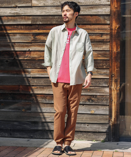 URBAN RESEARCH Sonny Label（アーバンリサーチサニーレーベル）の「ノルマンディーリネン七分袖シャツ（シャツ/ブラウス・メンズ・グリーン/ネイビー/オフホワイト/ストライプ/チェック・SMALL/LARGE/MEDIUM）」の22枚目の写真