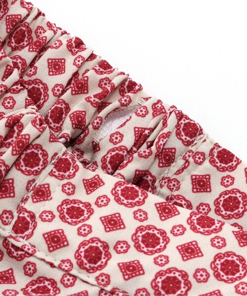 Otonato（オトナト）の「ラップ総柄パンツ 9分丈【親子でおそろいリンクコーデ】（その他パンツ・キッズ・ネイビー/レッド・90/100/110/120/130/140）」の3枚目の写真