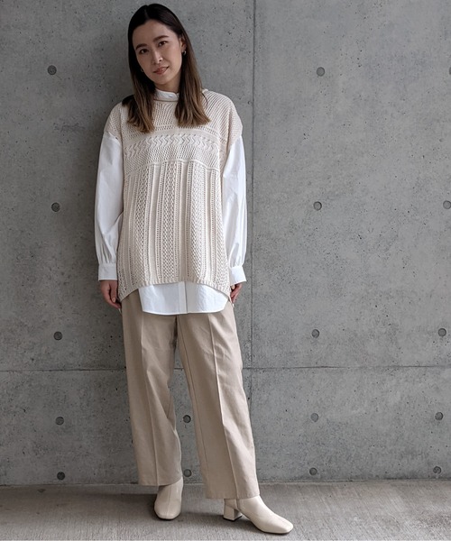 Per sist ence(パーシエンス)の「Per sist ence/パーシエンス リネンライク トラウザーパンツ(その他パンツ・レディース・ベージュ/ブラウン/アイボリー・FREE)」の21枚目の写真