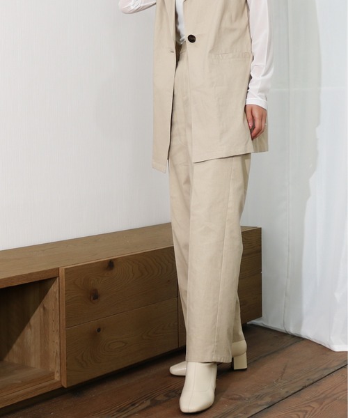 Per sist ence(パーシエンス)の「Per sist ence/パーシエンス リネンライク トラウザーパンツ(その他パンツ・レディース・ベージュ/ブラウン/アイボリー・FREE)」の18枚目の写真