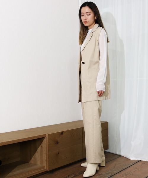 Per sist ence(パーシエンス)の「Per sist ence/パーシエンス リネンライク トラウザーパンツ(その他パンツ・レディース・ベージュ/ブラウン/アイボリー・FREE)」の15枚目の写真