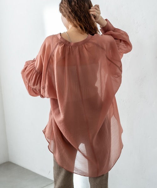 新作¥7590【mystic】ラグランタックボリュームシャツ mystic（ミスティック）の「ラグランタックボリュームシャツ（シャツ