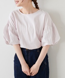 PUAL CE CIN | シルケット風天竺袖ボリュームショートスリーブ(Tシャツ/カットソー)