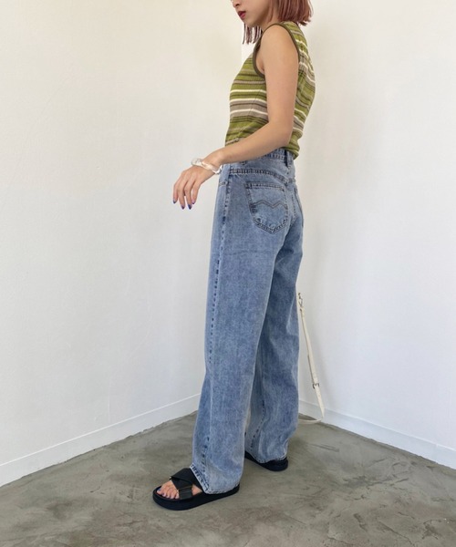 Birthday room（バースデイルーム）の「マルチボーダーニットタンク（タンクトップ・レディース・オレンジ/グリーン・FREE）」の8枚目の写真