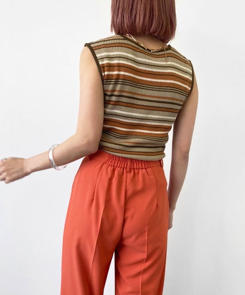 Birthday room（バースデイルーム）の「マルチボーダーニットタンク（タンクトップ・レディース・オレンジ/グリーン・FREE）」の20枚目の写真