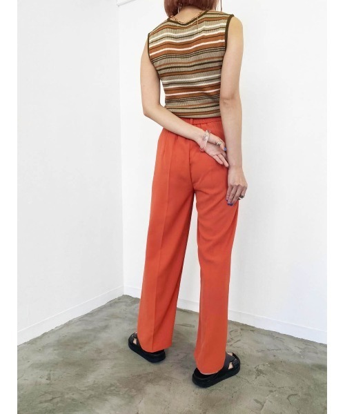 Birthday room（バースデイルーム）の「マルチボーダーニットタンク（タンクトップ・レディース・オレンジ/グリーン・FREE）」の18枚目の写真