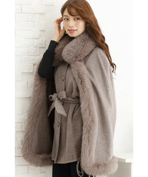 フォックスファーケープコート / 秋冬 結婚式対応 コート 冬（ポンチョ