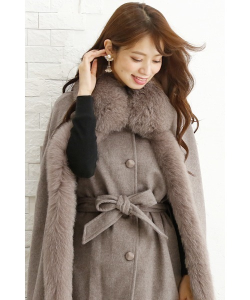 フォックスファーケープコート / 秋冬 結婚式対応 コート 冬（ポンチョ