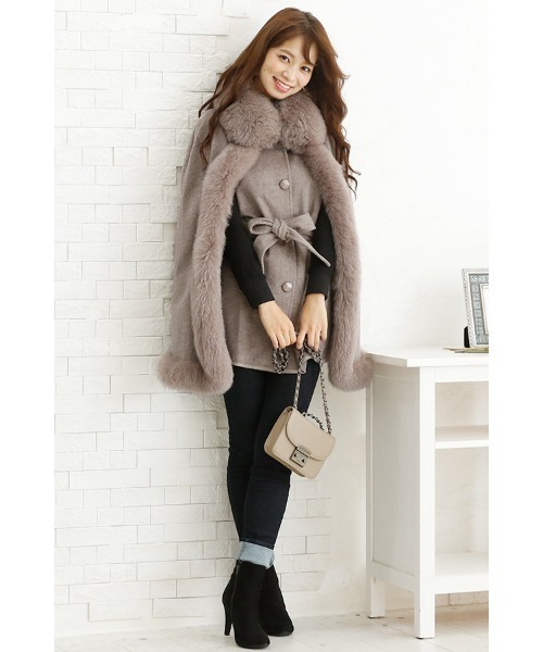 フォックスファーケープコート / 秋冬 結婚式対応 コート 冬（ポンチョ