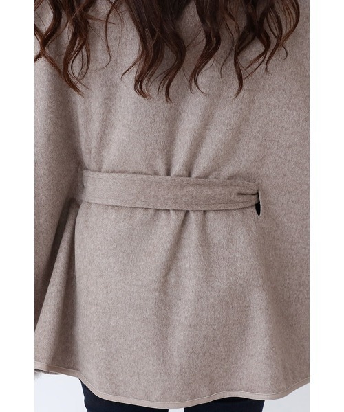 ElegChic(エレグシック)の「フォックスファーケープコート / 秋冬 結婚式対応 コート 冬(ポンチョ・レディース・ネイビー/サンドベージュ・M)」の18枚目の写真
