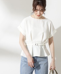 N.（N. Natural Beauty Basic） | ボートネックペプラム半袖ブラウス(シャツ/ブラウス)