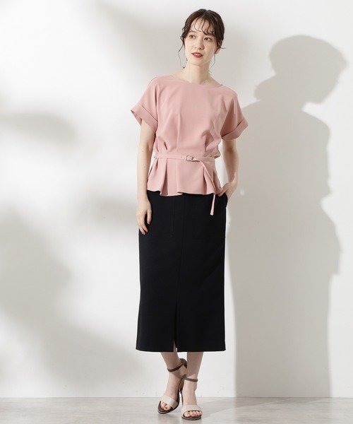 N.（N. Natural Beauty Basic）（エヌエヌナチュラルビューティーベーシック）の「ボートネックペプラム半袖ブラウス（シャツ/ブラウス・レディース・グレー/ホワイト/ピンク/ブルー/ライトグリーン・MEDIUM）」の21枚目の写真