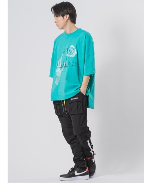 RE730（アールイーセブンサーティー）の「RE730 ローズ刺繍モンスターシルエット半袖Tシャツ（Tシャツ/カットソー・メンズ・ミント/チャコールグレー/ホワイト/ブラック/スモークピンク・M/L）」の10枚目の写真