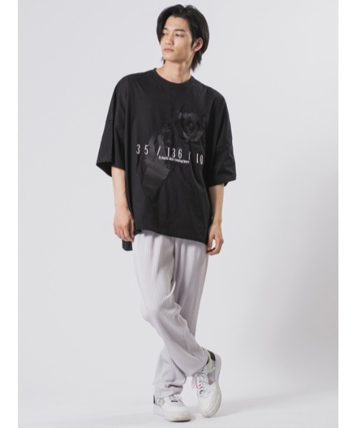 RE730（アールイーセブンサーティー）の「RE730 ローズ刺繍モンスターシルエット半袖Tシャツ（Tシャツ/カットソー・メンズ・ミント/チャコールグレー/ホワイト/ブラック/スモークピンク・M/L）」の15枚目の写真