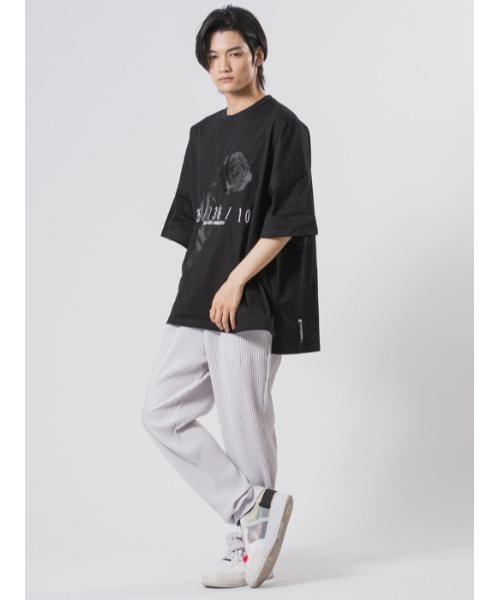 RE730（アールイーセブンサーティー）の「RE730 ローズ刺繍モンスターシルエット半袖Tシャツ（Tシャツ/カットソー・メンズ・ミント/チャコールグレー/ホワイト/ブラック/スモークピンク・M/L）」の16枚目の写真