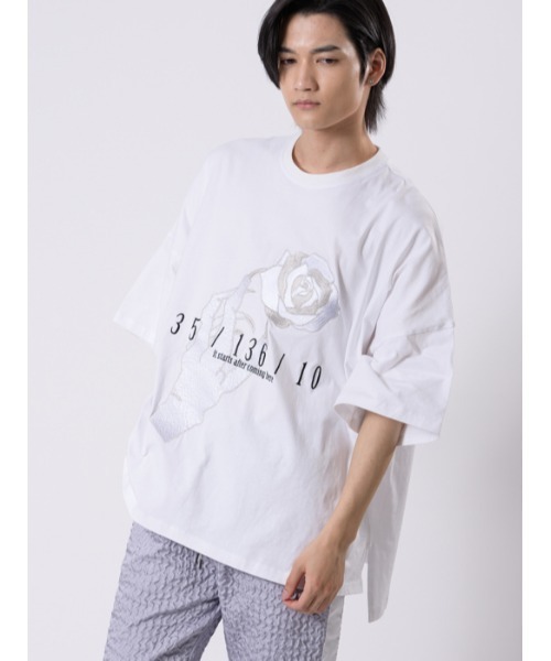 RE730（アールイーセブンサーティー）の「RE730 ローズ刺繍モンスターシルエット半袖Tシャツ（Tシャツ/カットソー・メンズ・ミント/チャコールグレー/ホワイト/ブラック/スモークピンク・M/L）」の22枚目の写真