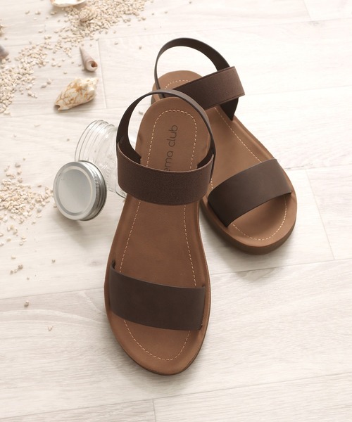 Honeys（ハニーズ）の「ゴム使いフラットサンダル（サンダル・レディース・ブラック/ブラウン/アイボリー・S/M/L）」の3枚目の写真