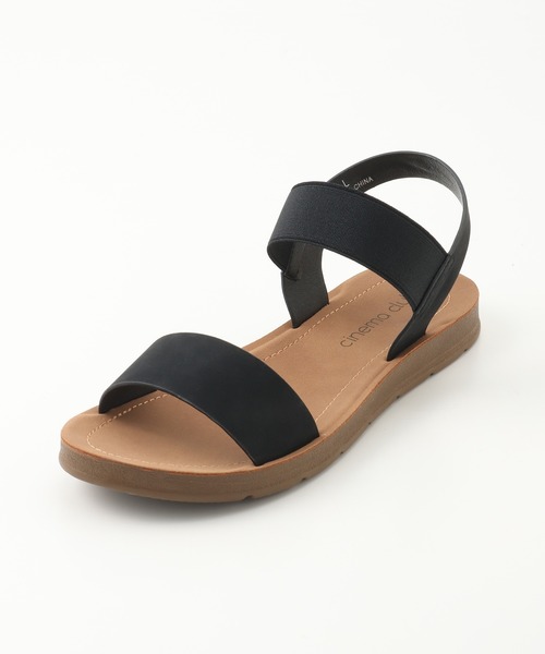 Honeys（ハニーズ）の「ゴム使いフラットサンダル（サンダル・レディース・ブラック/ブラウン/アイボリー・S/M/L）」の5枚目の写真