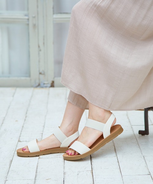 Honeys（ハニーズ）の「ゴム使いフラットサンダル（サンダル・レディース・ブラック/ブラウン/アイボリー・S/M/L）」の12枚目の写真